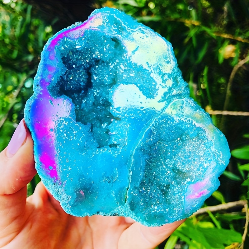 Pink Gemstone Cluster Healing Stone Ball Geode